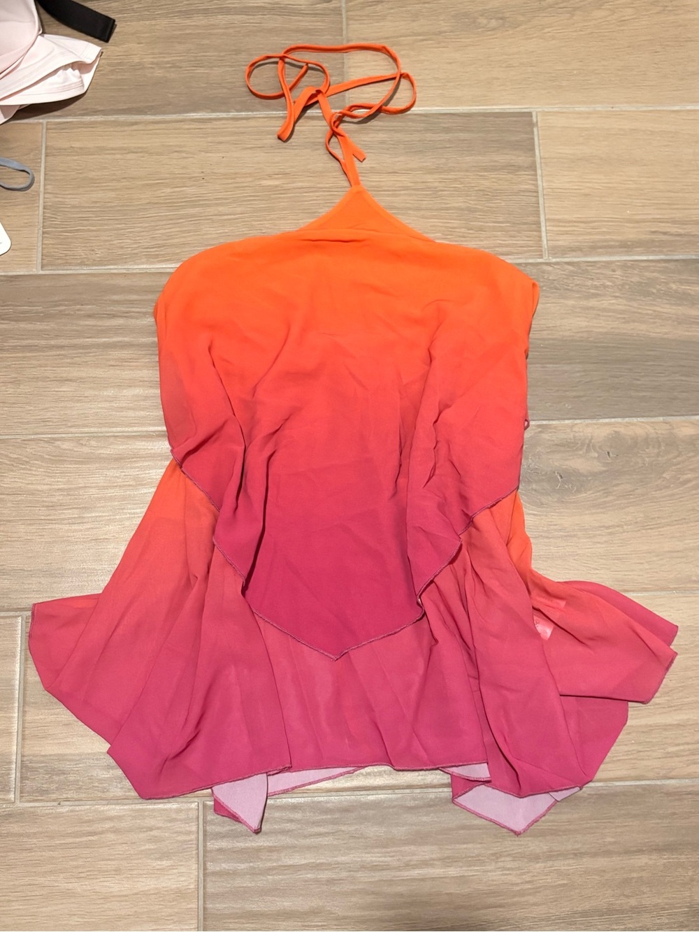 Peppermayo Orange to Pink Gradient Halter Mini Dress - Picture 2 of 3